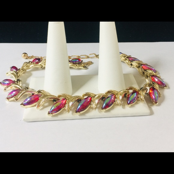 Vintage Kramer Signed Art Glass Necklace